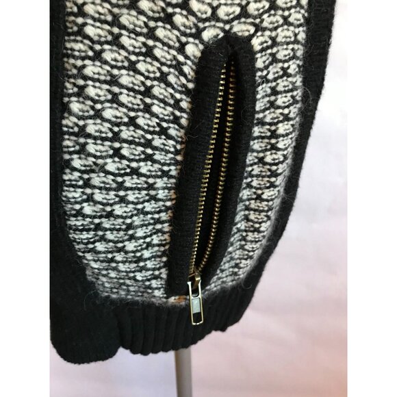 A Pea in the Pod Maternity Black & White Zip-Up Cardigan Sweater, Size Small - Picture 4 of 10